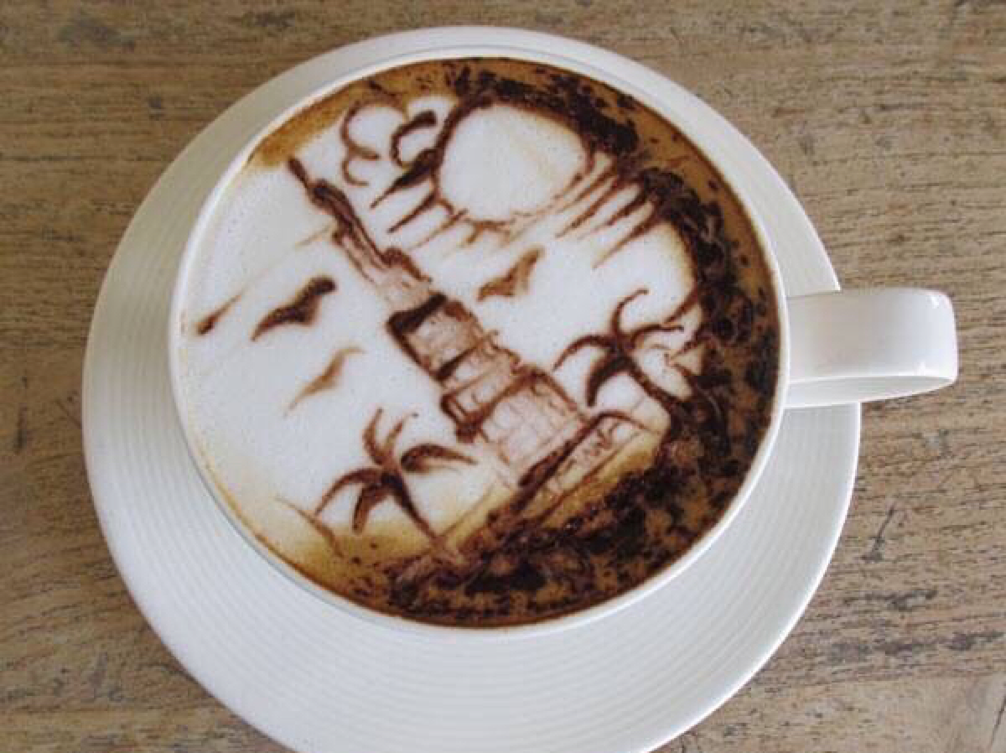 coffee art at Baker & Spice Dubai