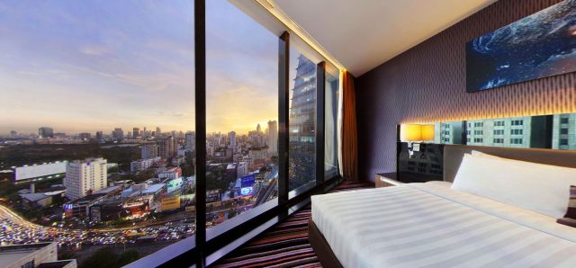 View from a bedroom at The Continent Hotel in Bangkok