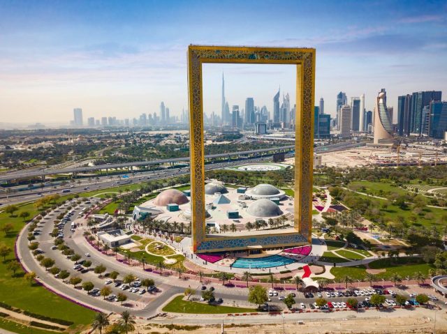 best view of dubai landmarks - dubai frame